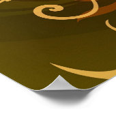 秋の渦巻きとライトプリント ポスター (角)