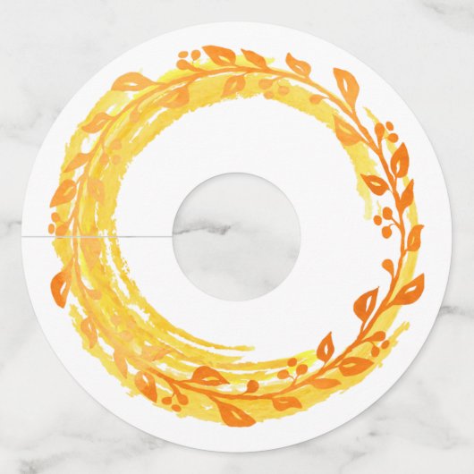 秋の渦巻きリースイン紅葉 ワイングラスタグ (正面)