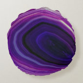 秋の渦巻き紫色の泥 ラウンドクッション (裏面)