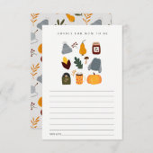 秋の温かいエッセンシャル アドバイス ママ ベイビー シャワー エンクロージャーカード (正面/裏面)