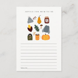 秋の温かいエッセンシャル アドバイス ママ ベイビー シャワー エンクロージャーカード
