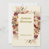 秋の温もり 花の感謝祭 パーソナライズ シーズンカード (正面)