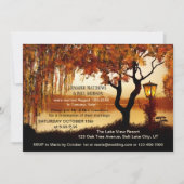 秋の湖での結婚式後パーティーのみ招待状 招待状 (正面)