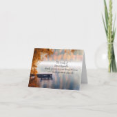 秋の湖波止場インミスト悔やみや弔慰サンキュー カード (正面)