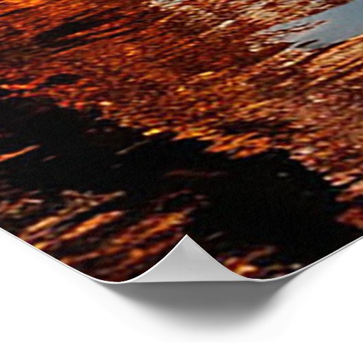 秋の湖舟 ポスター (角)