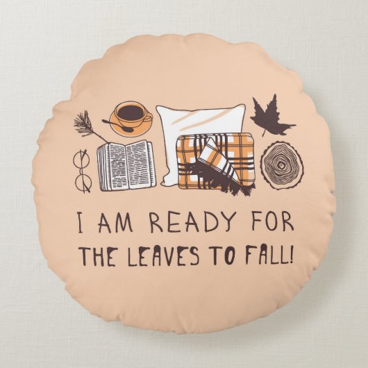 秋の準備離れは出来た！ ラウンドクッション (正面)