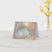 秋の滝とカスタム文字 カード (黄色い花)