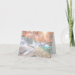 秋の滝とカスタム文字 カード