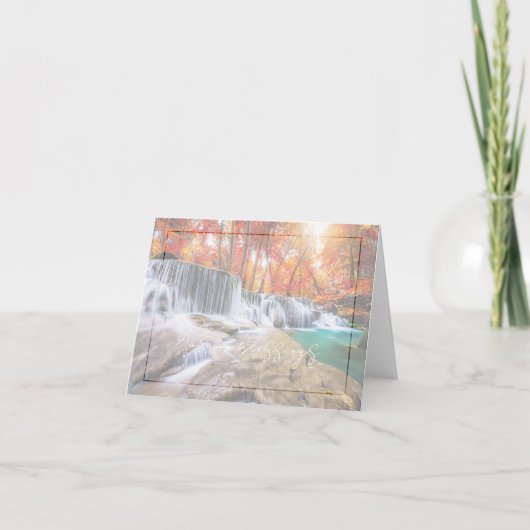 秋の滝とカスタム文字 カード (正面)