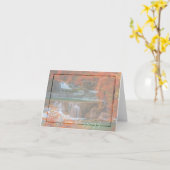 秋の滝とカスタム文字 カード (黄色い花)