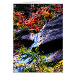 秋の滝の地下鉄Zionグリーティ空白のングカード