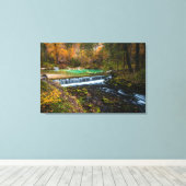 秋の滝の風景のカニシュカビストリツァSlo キャンバスプリント (インサイチュ (ウッドフロア))