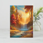 秋の滝エレガントブライダルシャワー招待 招待状 (スタンド正面)