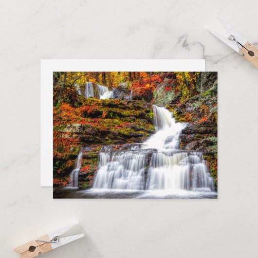 秋の滝 カード (正面/裏面インサイチュ)