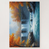 秋の滝 ジグソーパズル (縦)