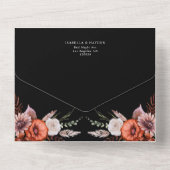 秋の濃いムーディフローラ燃えオレンジ結婚ズ オールインワン招待状 (裏面)