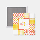 秋の濃淡キルトパターン マグネット (正面/裏面)