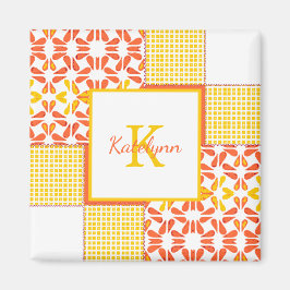 秋の濃淡キルトパターン マグネット