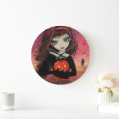 秋の火ハロウィンアートクロック ラージ壁時計 (ホーム)