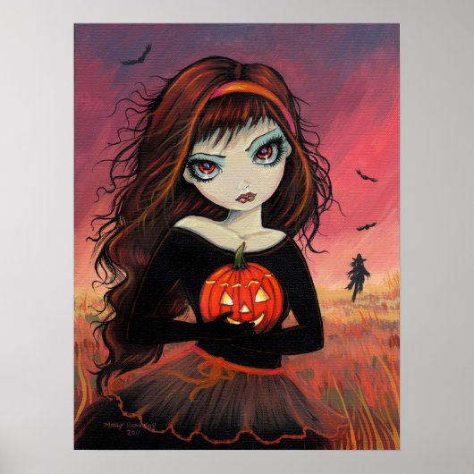 秋の炎 ハロウィンポスター印刷 ポスター (正面)