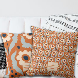 秋の焦げオレンジの卵の花名前をカスタムする クッション