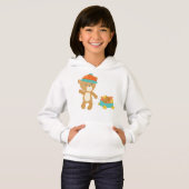 秋の熊，かわいい熊，帽子をかぶった熊，葉 (正面フル)