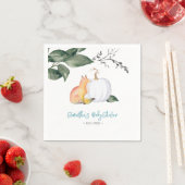 秋の熱帯キツネとホワイトカボチャナプキン スタンダードカクテルナプキン (インサイチュ)