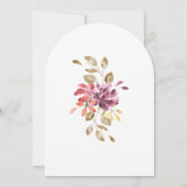 秋の熱帯フローラ抽象芸術結婚アーチ 招待状 (裏面)