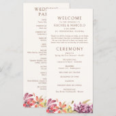 秋の熱帯フローラ抽象芸術結婚式 プログラム (正面/裏面)