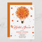 秋の熱気球のブライダルシャワー招待 招待状 (正面/裏面)