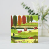 秋の牧場でハイランド牛 (スタンド正面)