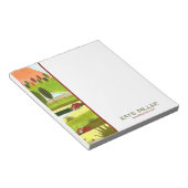 秋の牧場でハイランド牛 ノートパッド (アングル)