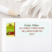 秋の牧場でハイランド牛 ラベル (インサイチュ)