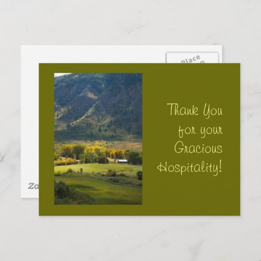 秋の牧場の写真ありがとうテンプレート ポストカード (正面/裏面)