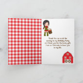 秋の牧場の誕生日 黒髪の女の子 サンキューカード (内部)