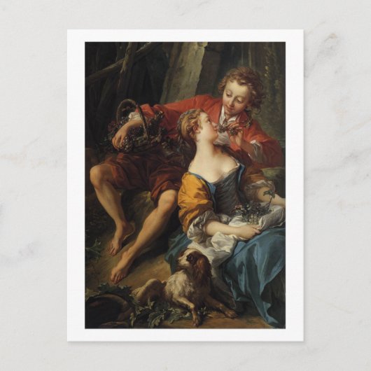 秋の牧歌的な詳細 – フランソワブシェ ポストカード (正面)