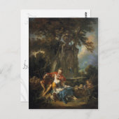 『秋の牧歌』 - フランソワ・ブーシェ ポストカード (正面/裏面)