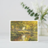 秋の牧草地の端絵を描に ポストカード (スタンド正面)