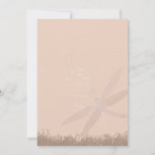 秋の牧草地ドラゴンフライベージュブライダルシャワー 招待状 (裏面)