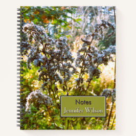 秋の牧草地パーソナライズされたノート ノートブック