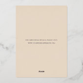 秋の牧草地フォイル日付カードを保存 箔招待状 (裏面)