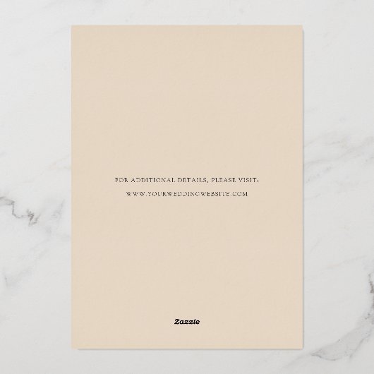 秋の牧草地フォイル日付カードを保存 箔招待状 (裏面)