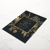 秋の牧草地フォイル日付カードを保存 箔招待状 (回転した状態)