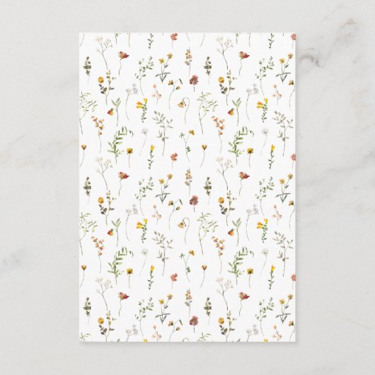 秋の牧草花秋の結婚式詳細カード エンクロージャーカード (裏面)