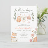 秋の物干しスタンド ベビーシャワー Fall In Love 招待状 (スタンド正面)