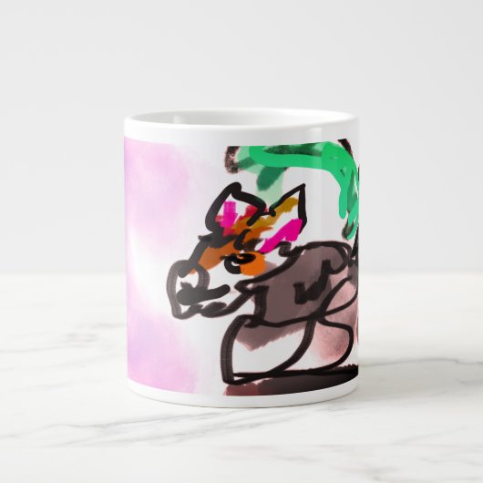 秋の狼の走り ジャンボコーヒーマグカップ (正面)