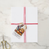 秋の猫が飼い始めている「恵みの一羽」 ギフトタグ (より糸付き)