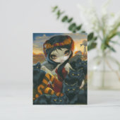 「秋の猫ちゃん」はがき ポストカード (スタンド正面)