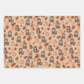 秋の猫とカボチャ ラッピングペーパーシート (正面2)