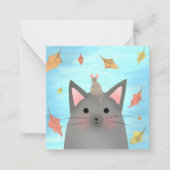 秋の猫とネズミの友達 ノートカード (正面)